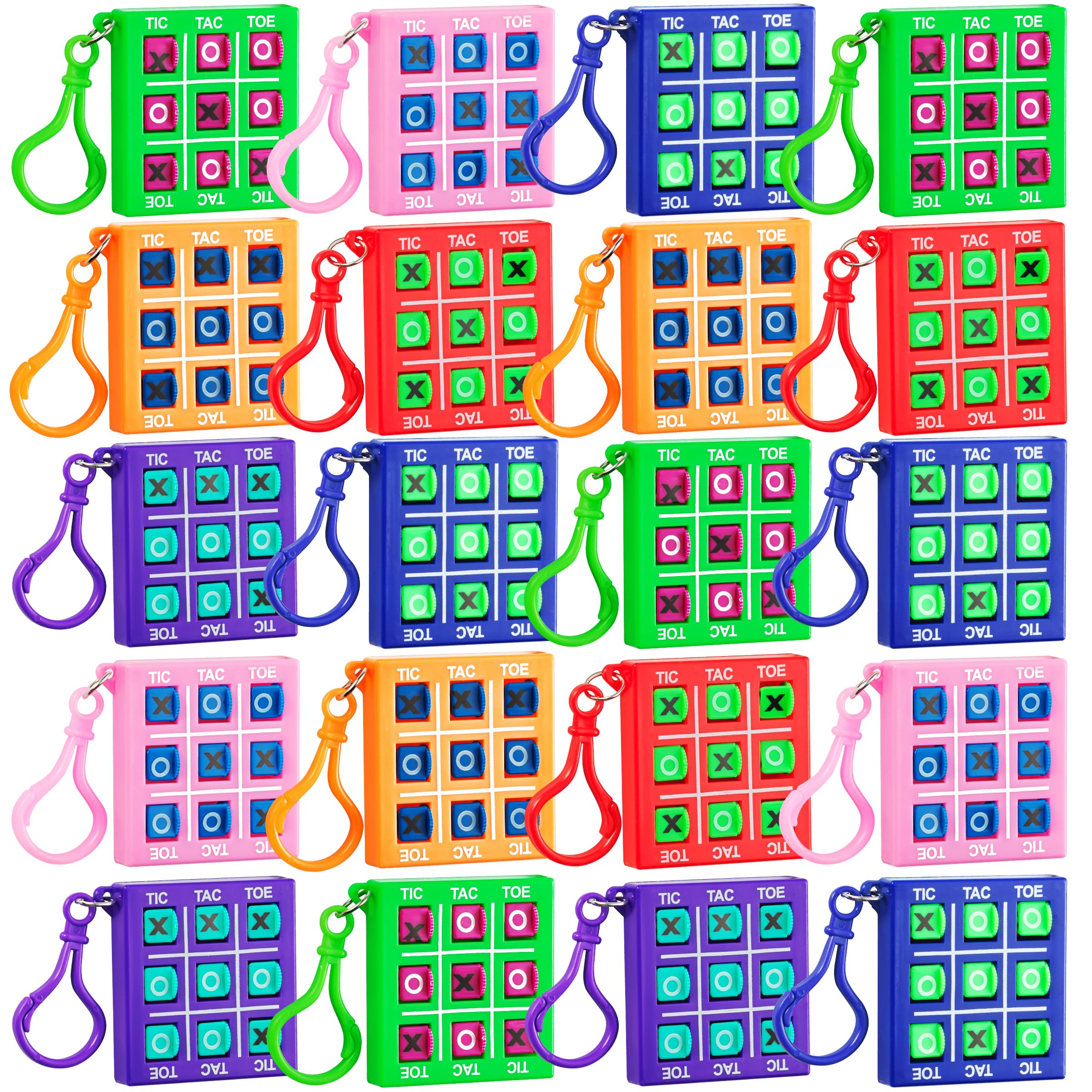 Mini Tic Tac Toe Keychain Games - (Bulk Pack of 24) 2-Inch Travel Tic-Tac-Toe Mini Board Game for Kids, Boys & Girls Party Favors, Goody Bag Stuffers, Classroom Prizes, Backpacks, Birthday Gifts